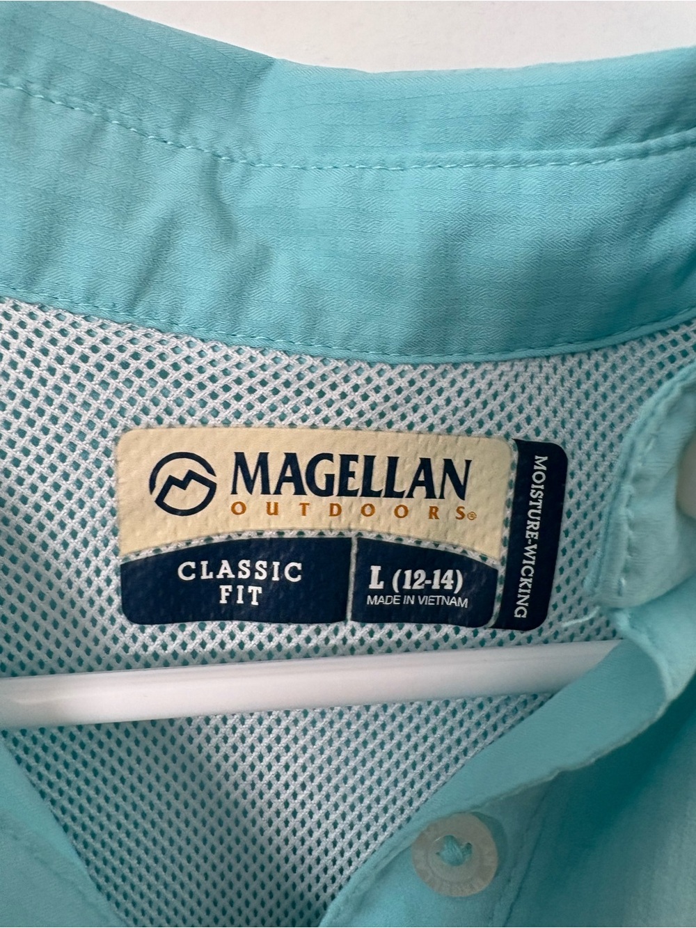 Magellan Outdoors Aqua Drawstring Shirt Dress with Chest Pockets - Picture 7 of 7